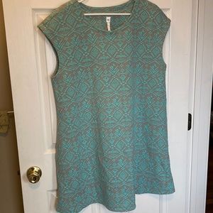 Uncle Frank Mini Dress XL Mint and Beige with Pockets